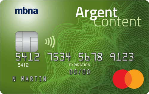 Carte de crédit Mastercard Platine Plus Argent Content MBNA